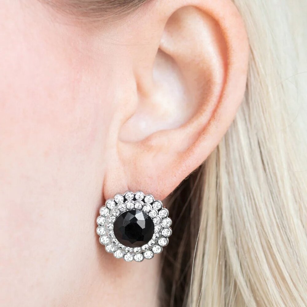 Paparazzi Jewelry Accessories - My Second Castle - Black Earrings - Vintage